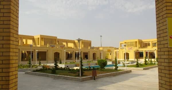 Shaded gardens of the Yazd bus station