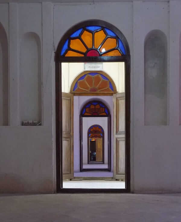 The doors and stained glass windows of the Tabatabei House