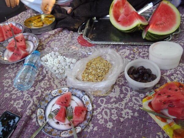 Improvised picnic at Abyaneh