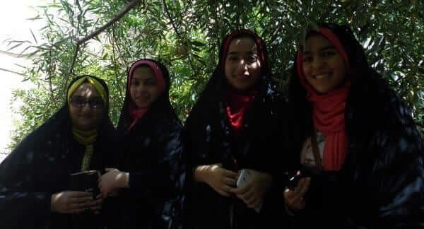 Iranian women in the garden of Bagh e-fin