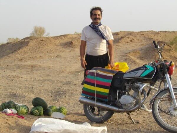 Watermelon farmer in the desert of Maranjab 