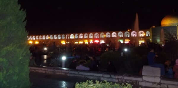 Place of the imam at night in Isfahan (Iran)